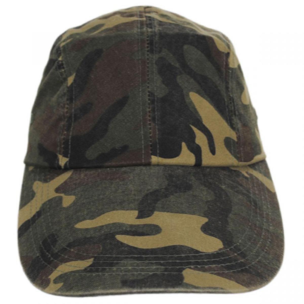 Village Hat Shop | VHS Long Bill Adjustable Baseball Cap | 222440 | front | CAMOUFLAGE