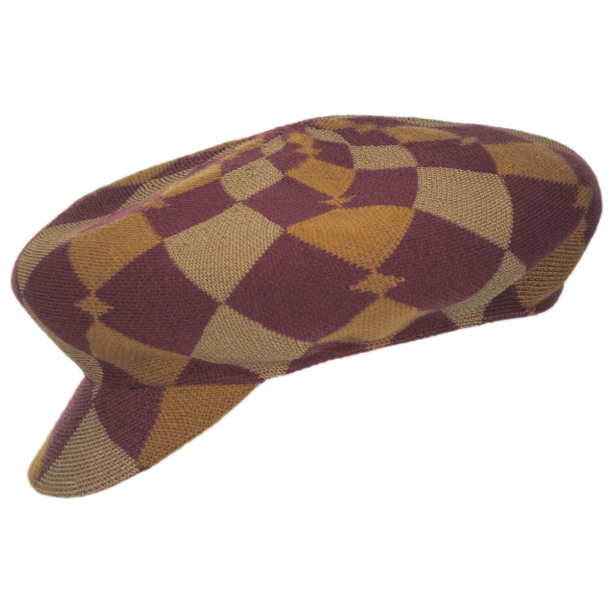 Kangol | Gentle Argyle Halifax Newsboy Cap | 160841 | profile | RUSTIC CARAMEL