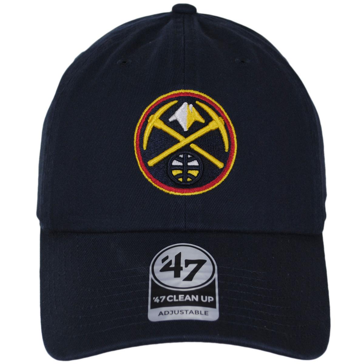 47 Brand | Denver Nuggets NBA Clean Up Strapback Baseball Cap Dad Hat | 204030 | front | NAVY