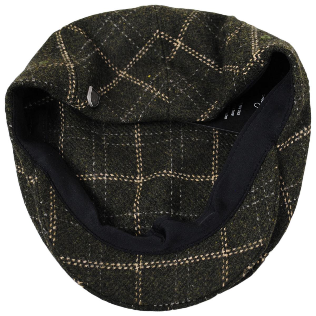 BRIXTON HATS | Hooligan Lightweight Windowpane Plaid Ivy Cap - Moss/Beige | 161559MB | under | MOSS/BEIGE