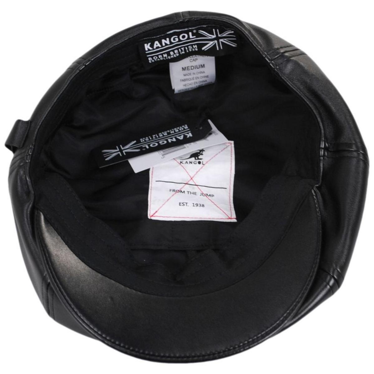 Kangol | Faux Leather Newsboy Cap | 160992 | under | BLACK