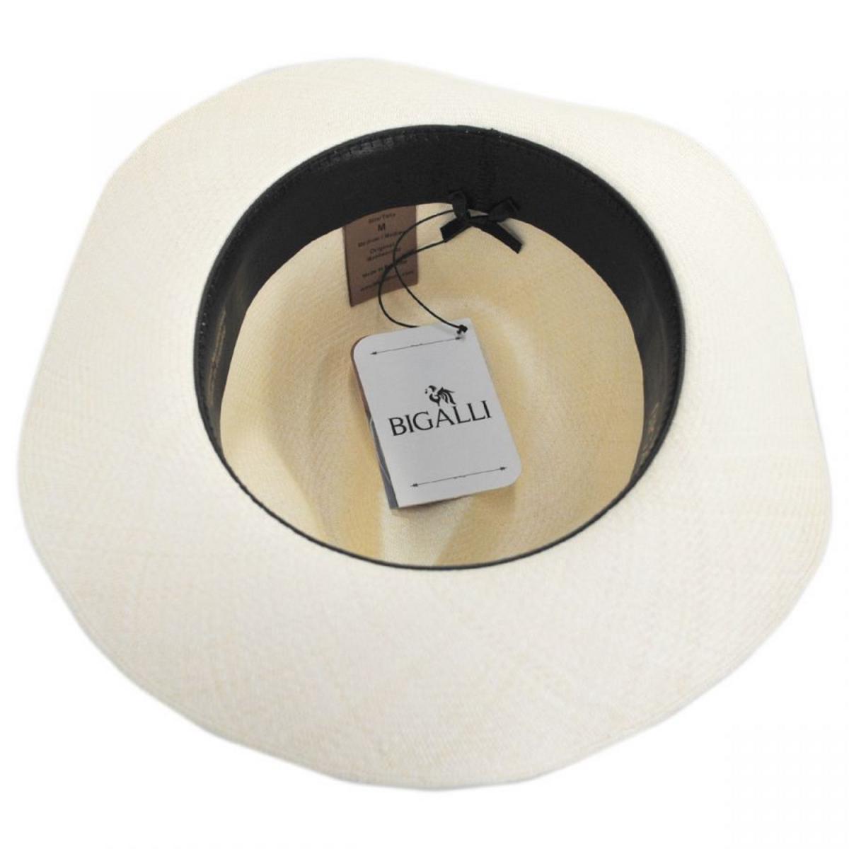 Bigalli | Diego Montecristi Fino Grade 20 Panama Straw Fedora Hat | 129231 | under | NATURAL