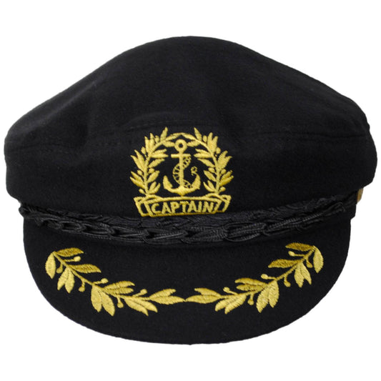 Aegean | Captain's Wool Cap | 180001 | front | BLACK