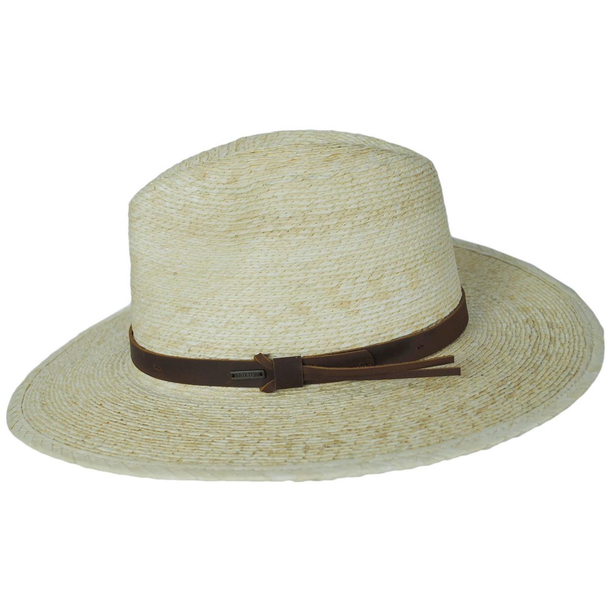 BRIXTON HATS | Field Proper Palm Straw Fedora Hat | 128337 | profile | NATURAL/BROWN