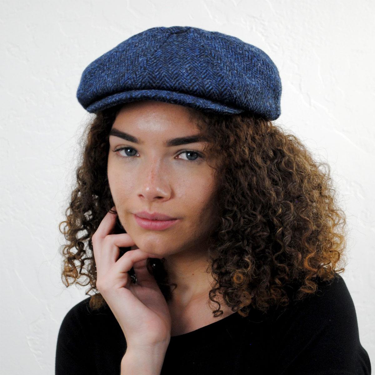 Jaxon & James | Skye Harris Tweed Wool Newsboy Cap | 170002 | lsfone | BLUE/BLACK