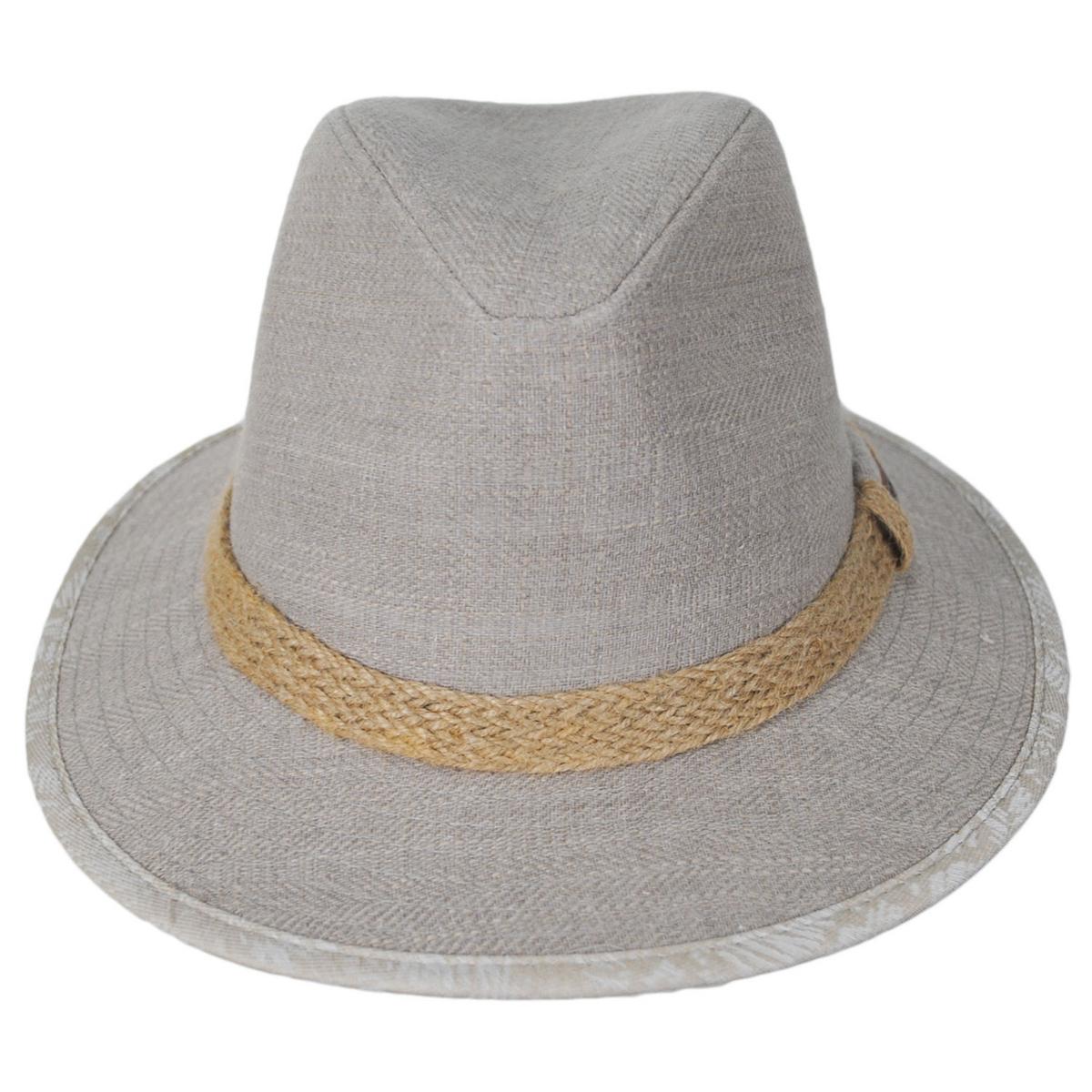 Stetson | Smokey Textured Cotton Safari Fedora Hat | 140181 | front | KHAKI