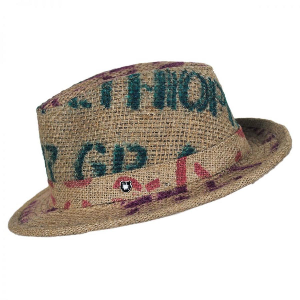 Hills Hats of New Zealand | Havana Coffee Works Jute Mod Trilby Fedora Hat | 147609 | profile | MULTI