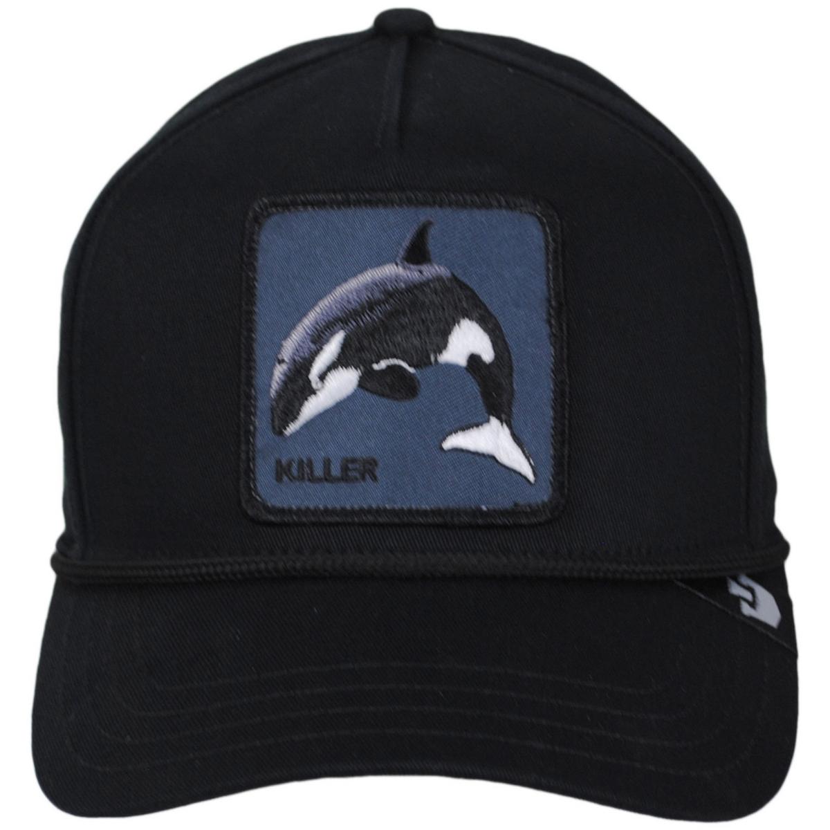 Goorin Bros | Killer Whale 100 Trucker Snapback Baseball Cap | 200639 | front | BLACK