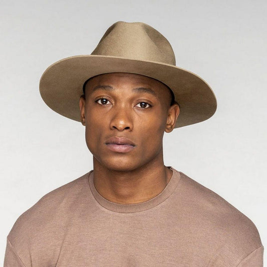 Bailey 1922 | Godwin Elite Superfine Velour Wool Felt Fedora Hat | 130376 | front | TAUPE