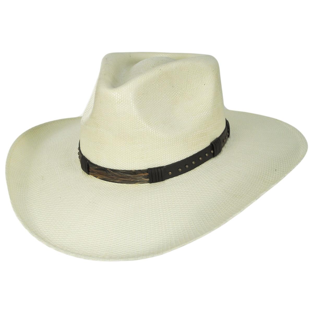 Stetson | Bighorn Bangora Straw Outback Hat | 127061 | lead | NATURAL