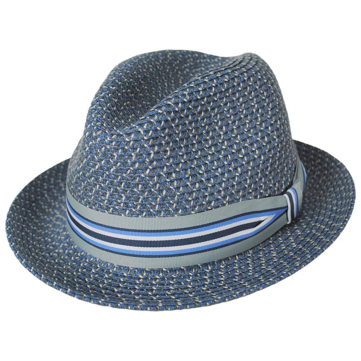 Bailey 1922 | Salem Braided Toyo Straw Fedora Hat | 127810 | lead | ELEMENTAL BLUE