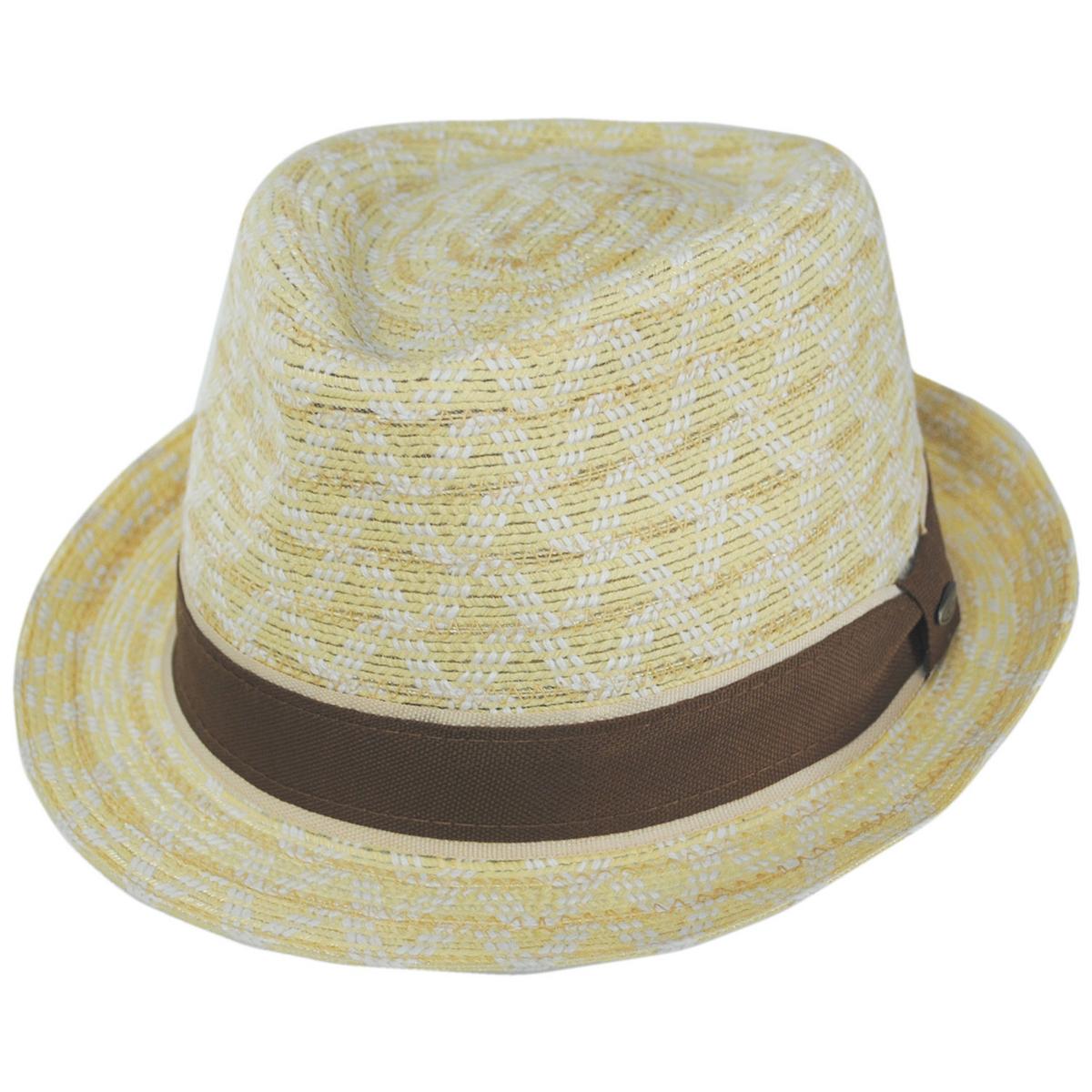 Scala | Zane Poly Cotton Braid Fedora Hat | 126075 | lead | NATURAL