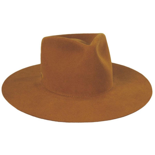 Betmar | Georgia Wide Brim Wool Felt Fedora Hat | 123173 | lead | WHISKEY