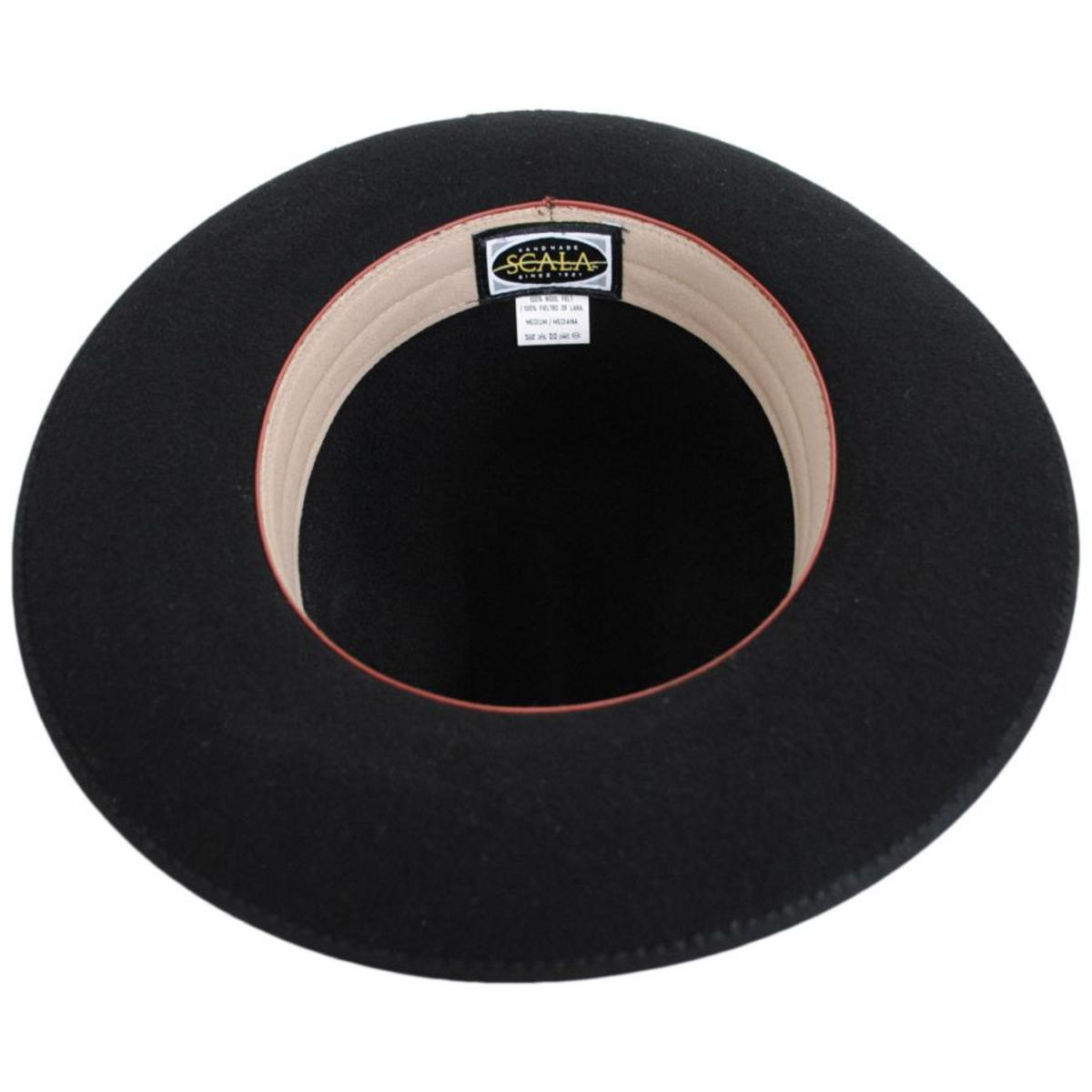 Scala | Zamora Wool Felt Cattleman Western Hat | 130408 | under | BLACK