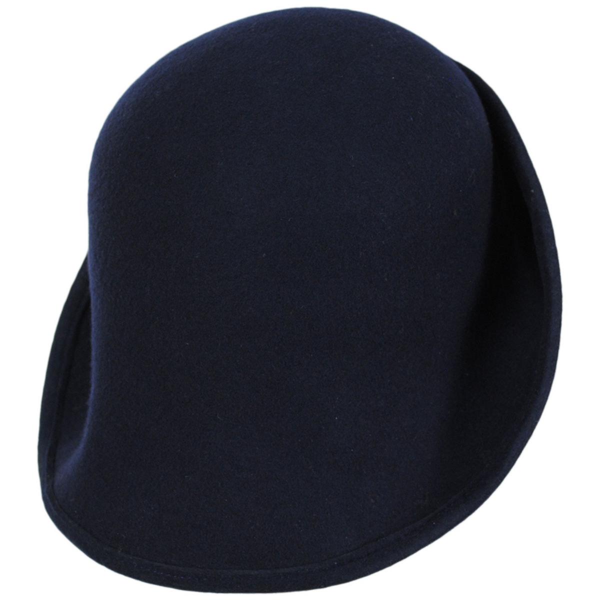 Kathy Jeanne | 6-Way Shapeable Wool Felt Cloche Hat | 124715 | detailthree | NAVY