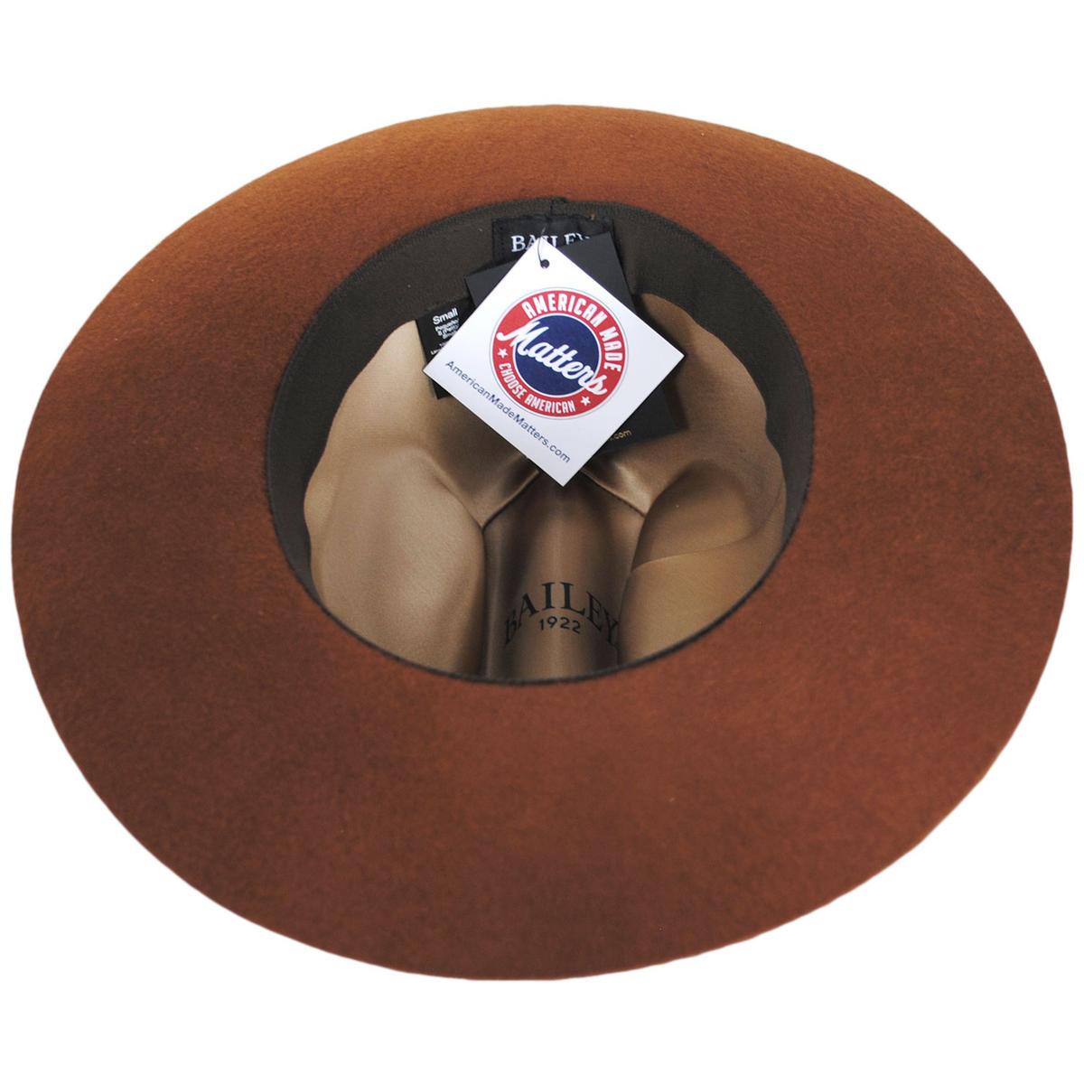 Bailey 1922 | Darwin SF Velour Wool Felt Western Hat | 130395 | under | WHISKEY