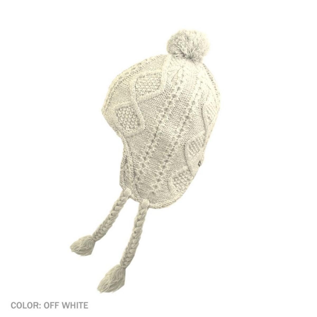 Jaxon Hats | Cable Knit Peruvian Beanie Hat | 502901 | front | OFF WHITE