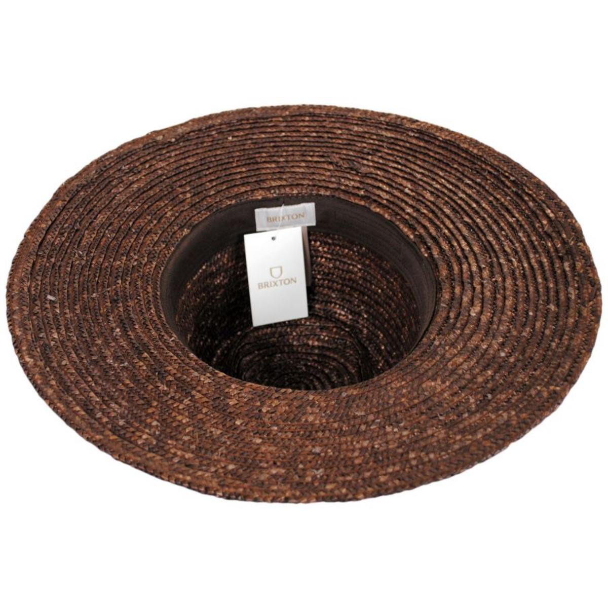 BRIXTON HATS | Joanna Wheat Straw Fedora Hat | 104012A | under | BROWN/CARAMEL