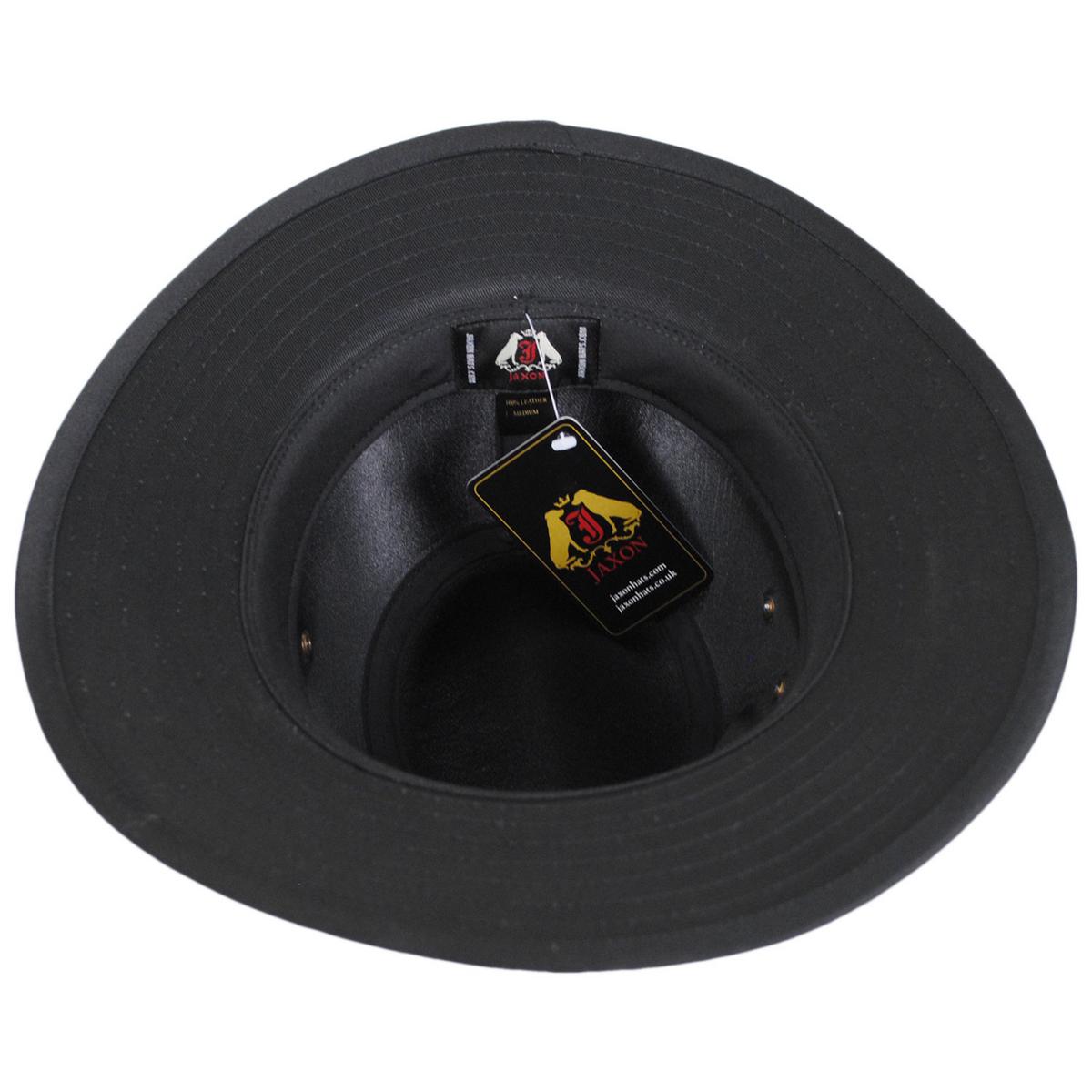 Jaxon Hats | Nubuck Leather Safari Fedora Hat | 147200 | under | BLACK