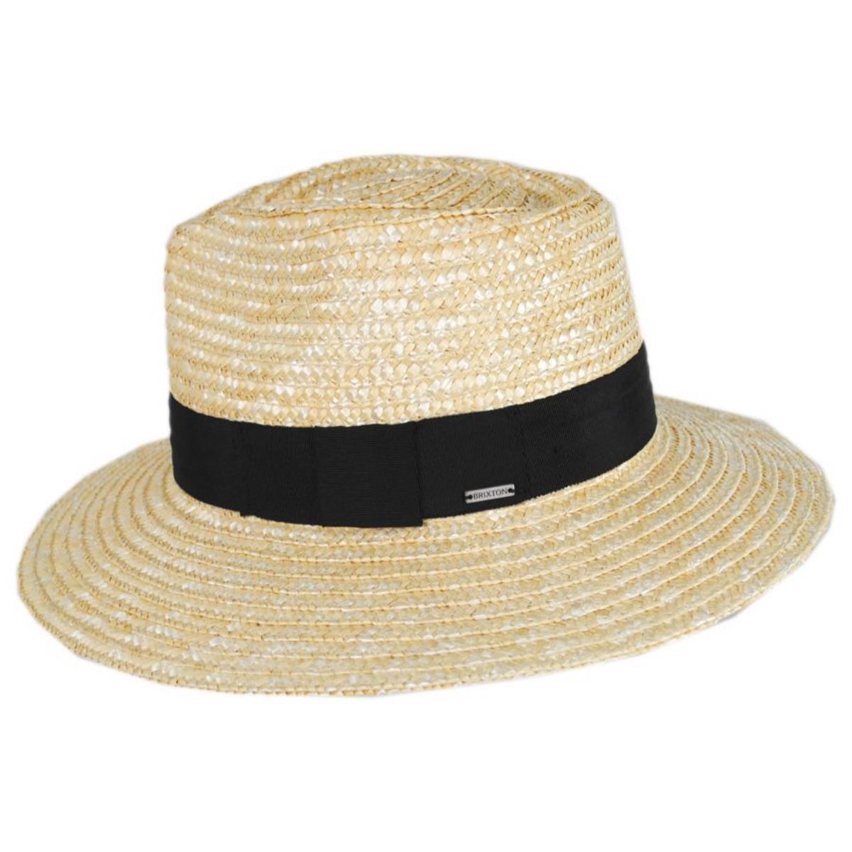 BRIXTON HATS | Joanna Petite Brim Wheat Straw Fedora Hat | 104042 | profile | HONEY