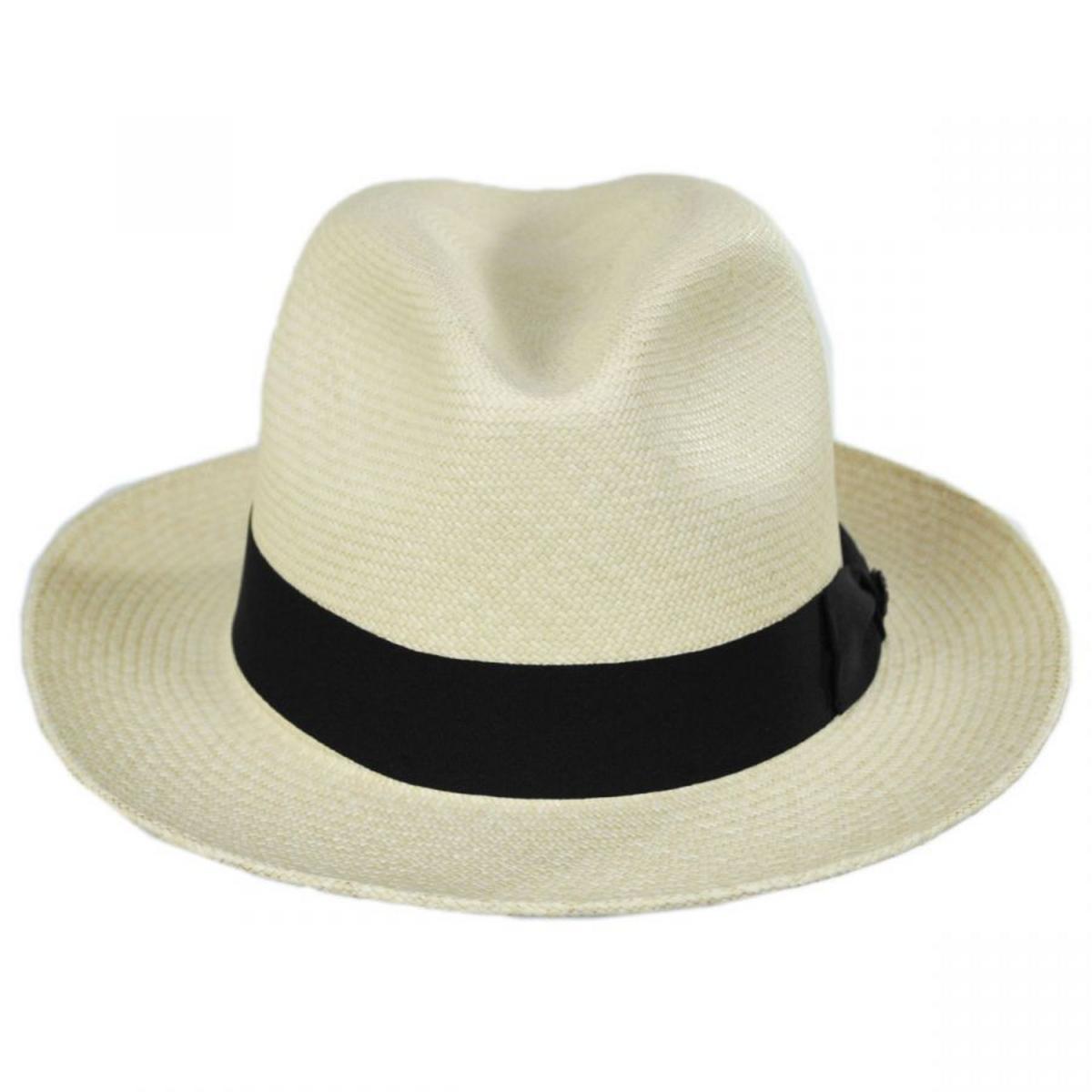 Bigalli | Grade 8 Panama Straw Fedora Hat | 129203 | front | NATURAL