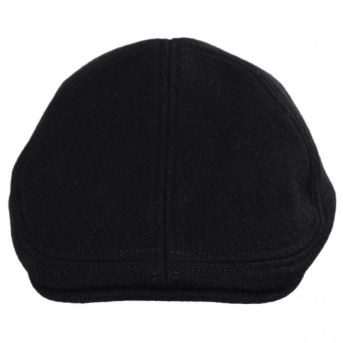 Wigens Caps | Melton Wool Pub Duckbill Cap | 161953 | front | BLACK