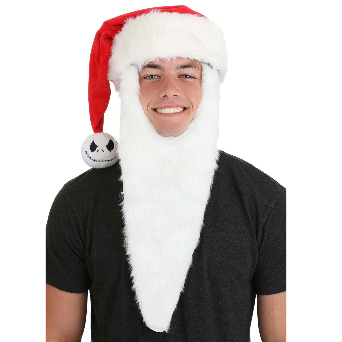 Disney | The Nightmare Before Christmas Jack Skellington Bearded Santa Hat | 190526 | lsmone | RED/WHITE