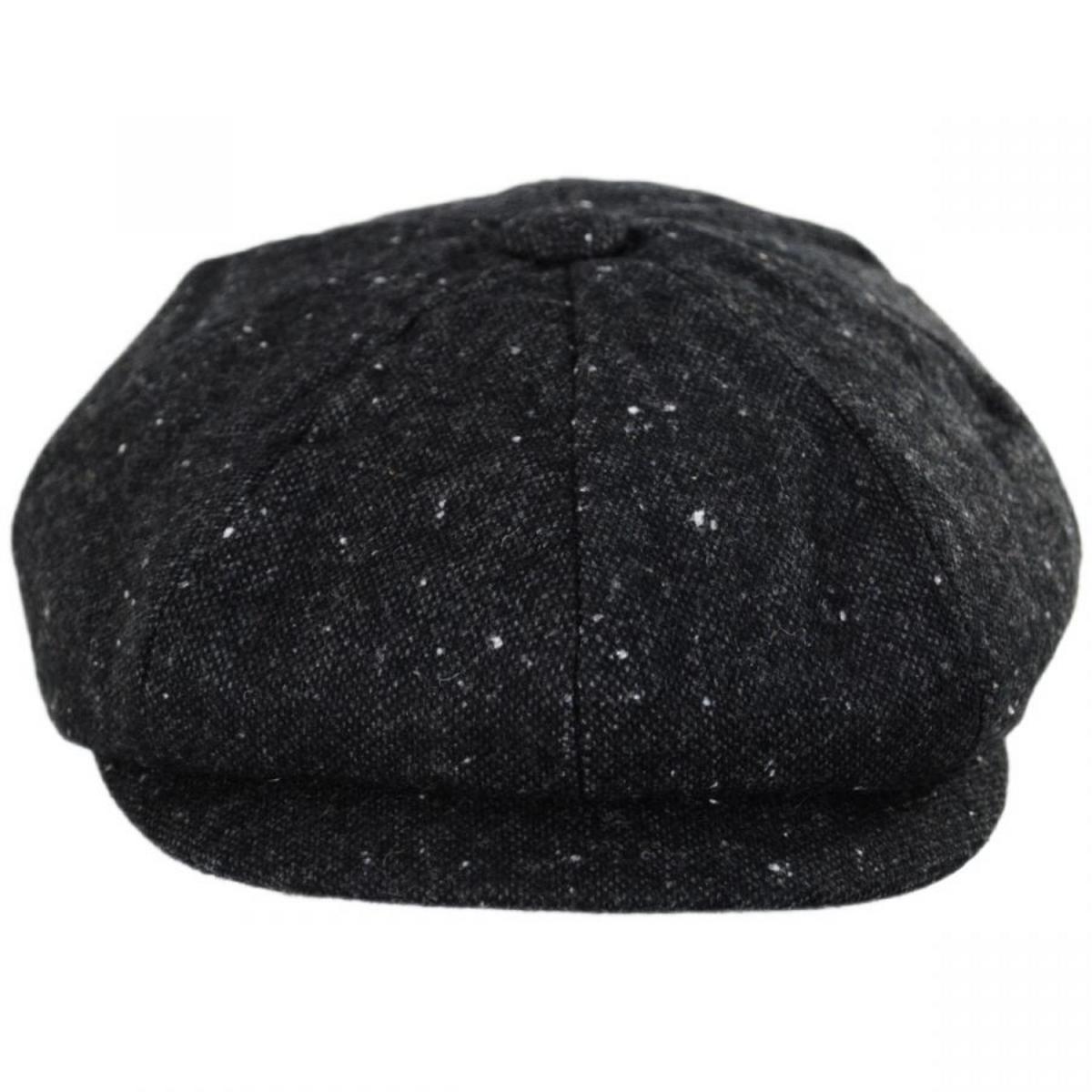 Jaxon Hats | Sazerac Tweed Wool Blend Newsboy Cap | 167565 | front | DARK GREY