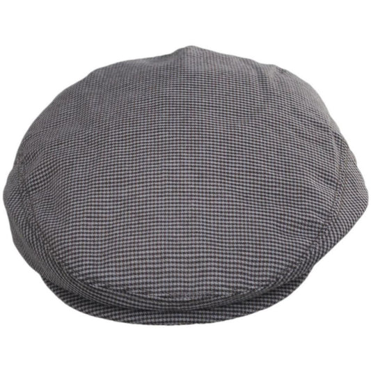 Baskerville Hat Company | Talbot Cotton Micro Houndstooth Ivy Cap | 167676 | front | CHARCOAL