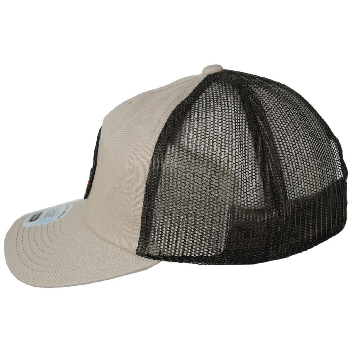BRIXTON HATS | Keaton Netplus Mesh MP Trucker Snapback Baseball Cap | 201833 | profile | SAND/SEPIA