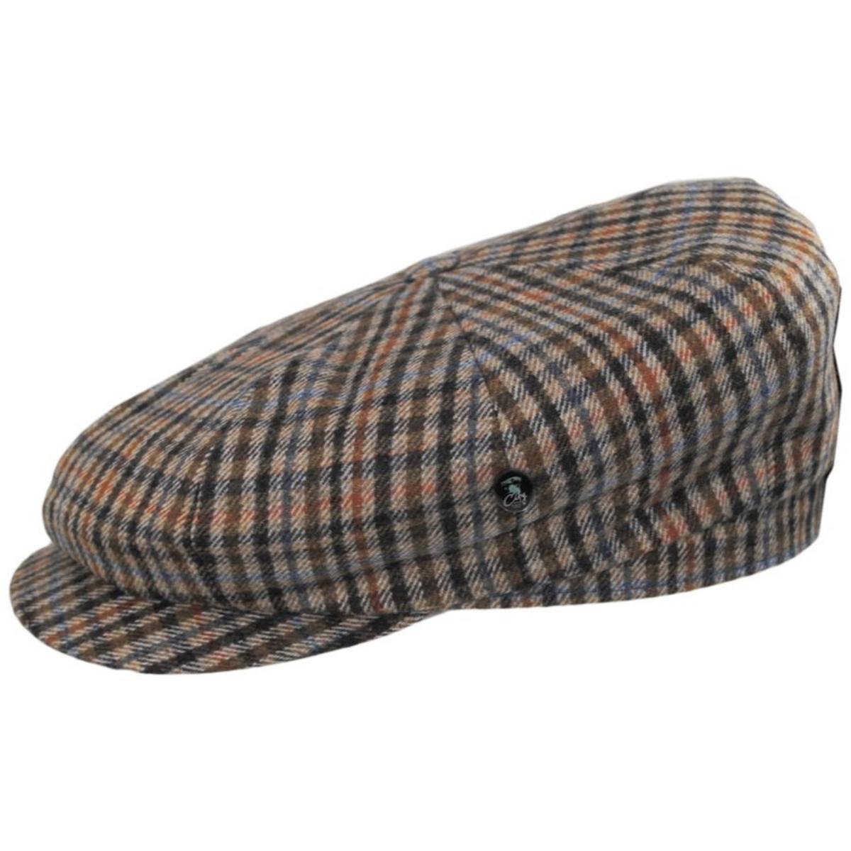 City Sport Caps | Plaid Cashmere + Wool Newsboy Cap | 175112 | profile | TAN