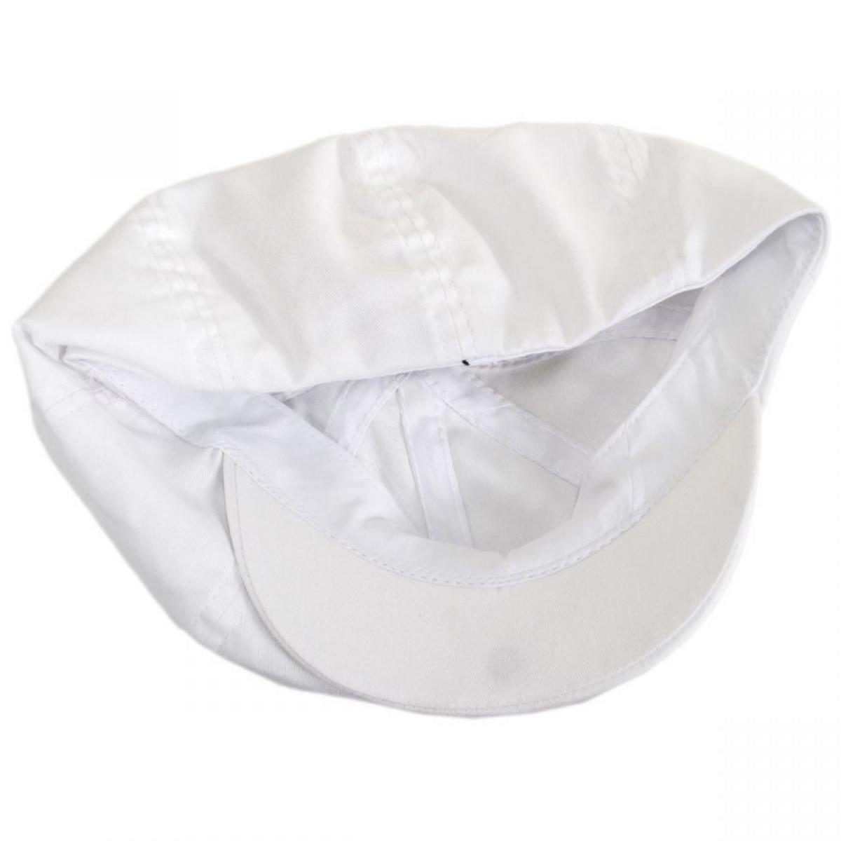 Dorfman Pacific | Capper Cotton Newsboy Cap | 160392 | under | WHITE