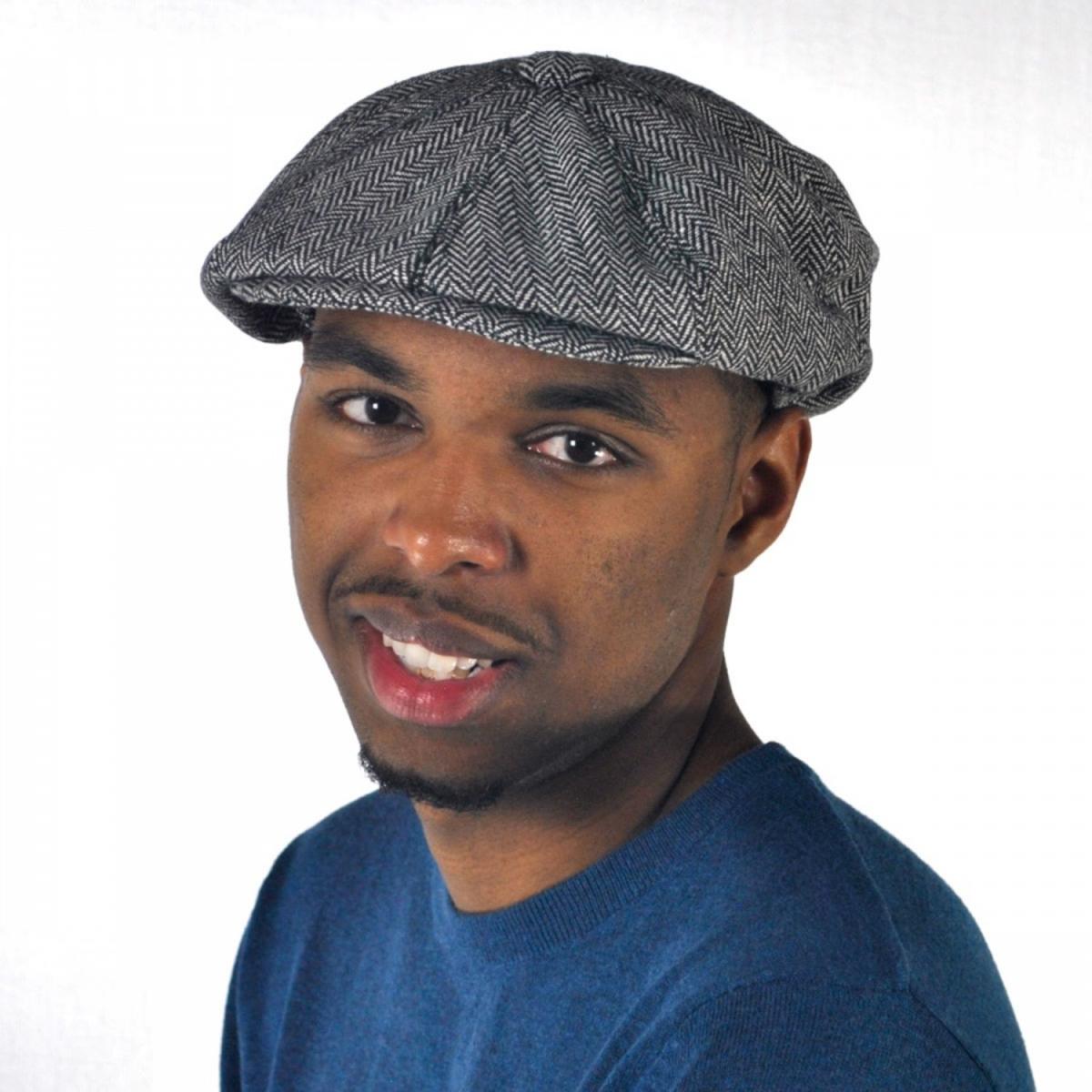 Jaxon Hats | Herringbone Wool Blend Newsboy Cap | 167780 | lsmtwo | GREY