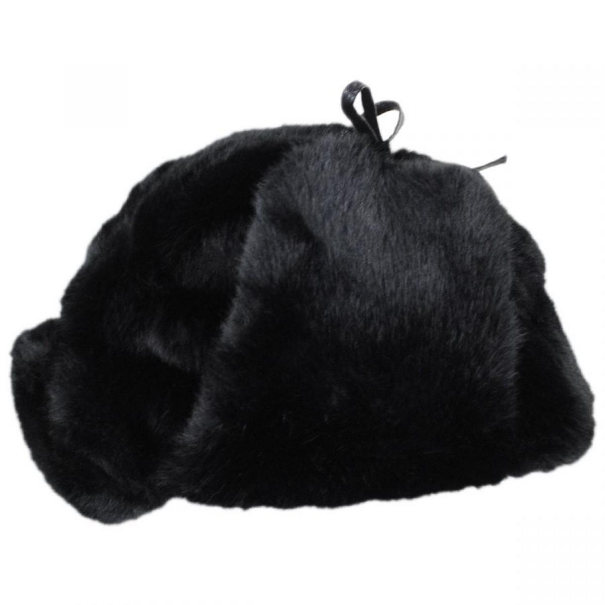 Kangol | Faux Fur Trapper Hat | 106827 | under | BLACK