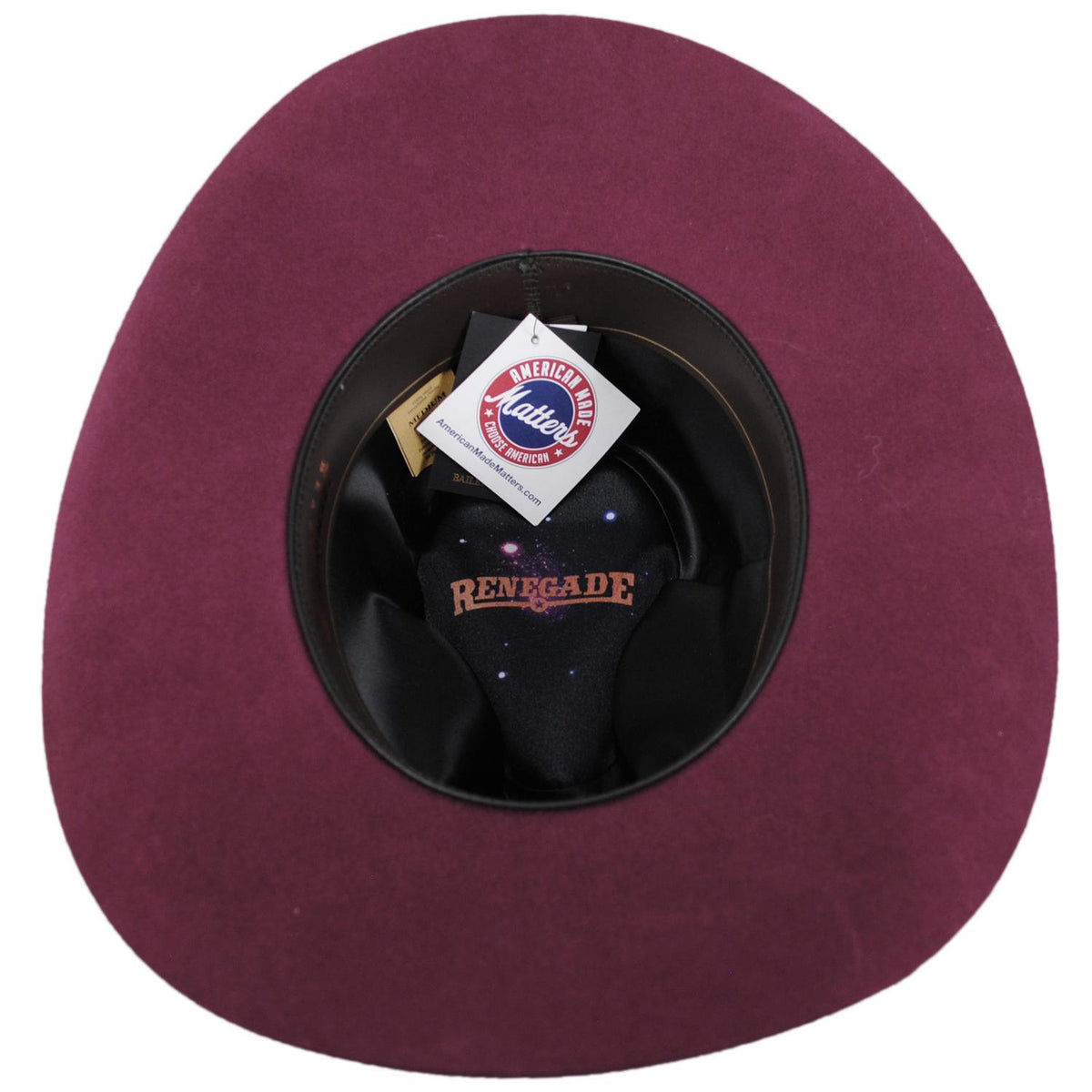 Renegade | Durango Wool Felt Western Hat | 130046 | under | ZINFANDEL