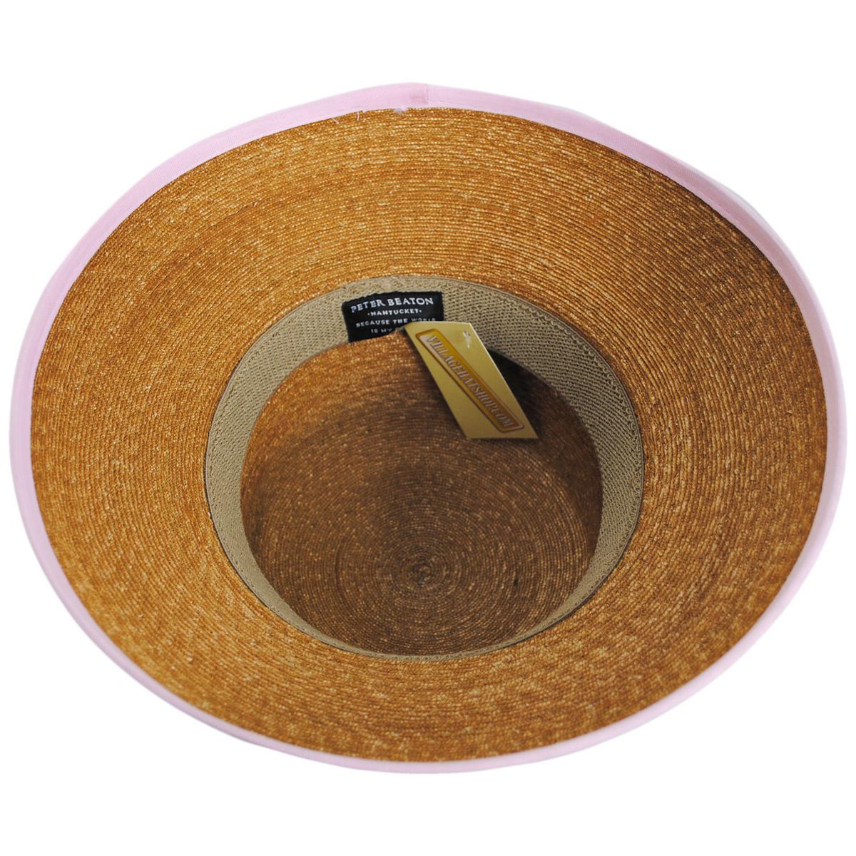 Peter Beaton | Prescott Milan Straw Lampshade Sun Hat | 102233 | under | PINK