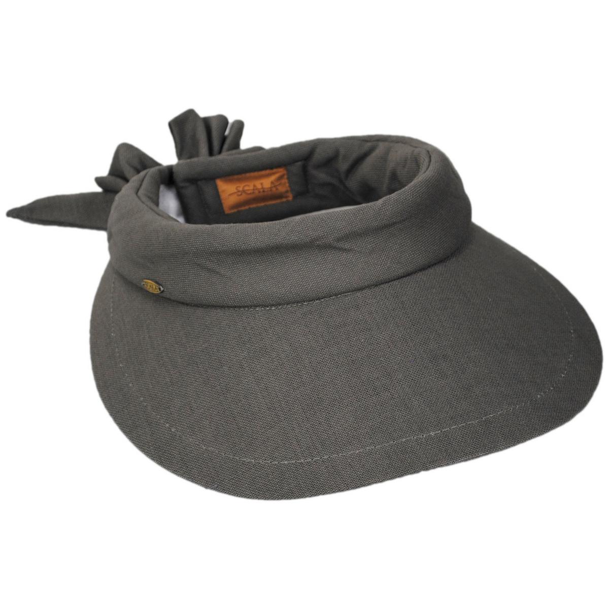 Scala | Backbow Cotton Visor | 195018 | lead | OLIVE
