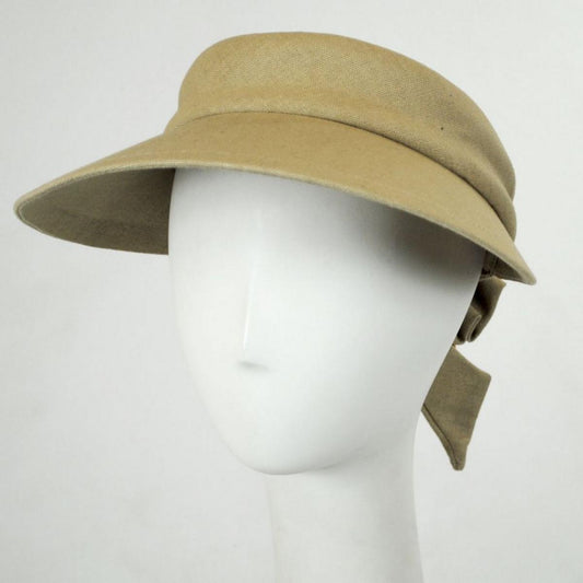 Scala | Backbow Cotton Visor | 195018 | front | DESERT