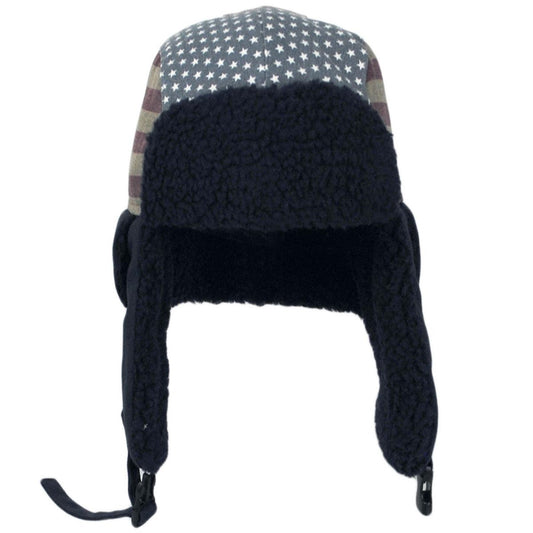 Dorfman Pacific | Boston Cotton Canvas Trooper Hat | 400165 | front | NAVY BLUE