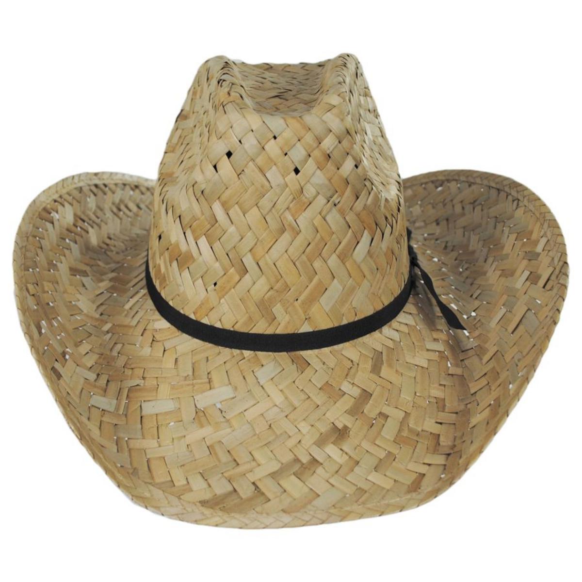 BRIXTON HATS | Houston Rush Straw Cowboy Hat - Natural & Toffee | 128338FW24 | front | NATURAL