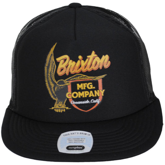 BRIXTON HATS | Highline HP NetPlus Foam Mesh Snapback Trucker Baseball Cap | 201870 | front | BLACK