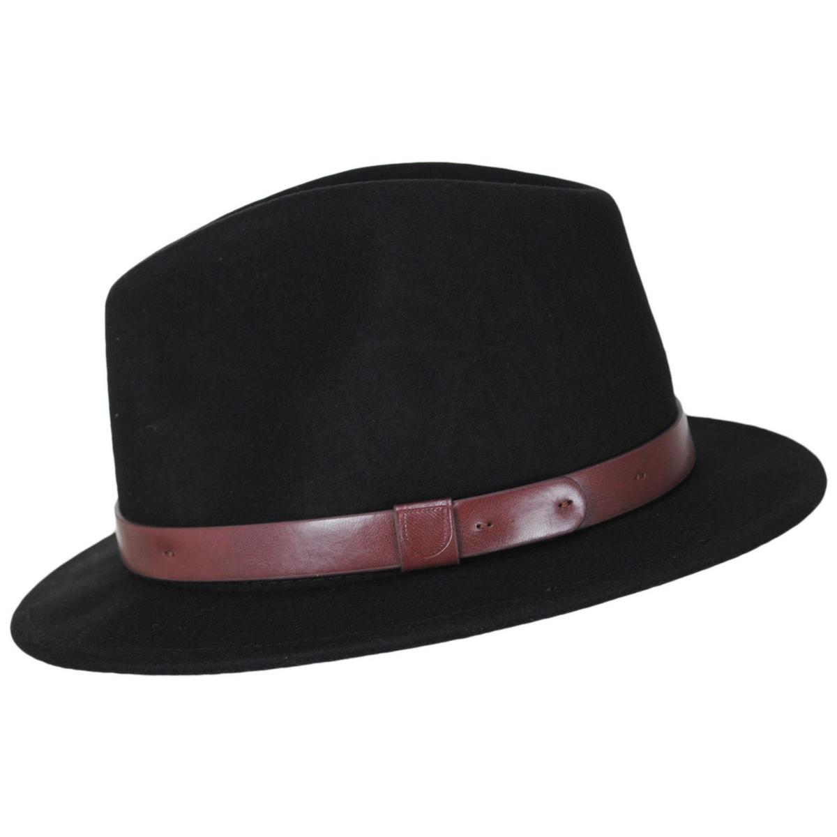 BRIXTON HATS | Toddlers' Messer Wool Felt Fedora Hat | 507700 | profile | BLACK