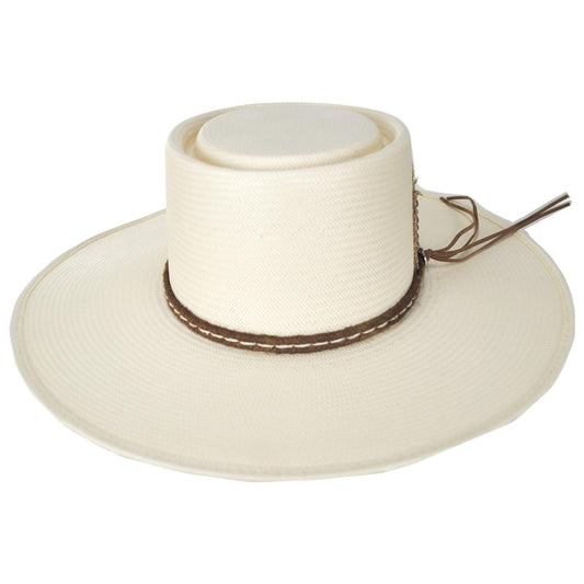 Stetson | Oasis Shantung Straw Gambler Hat | 127065 | front | NATURAL