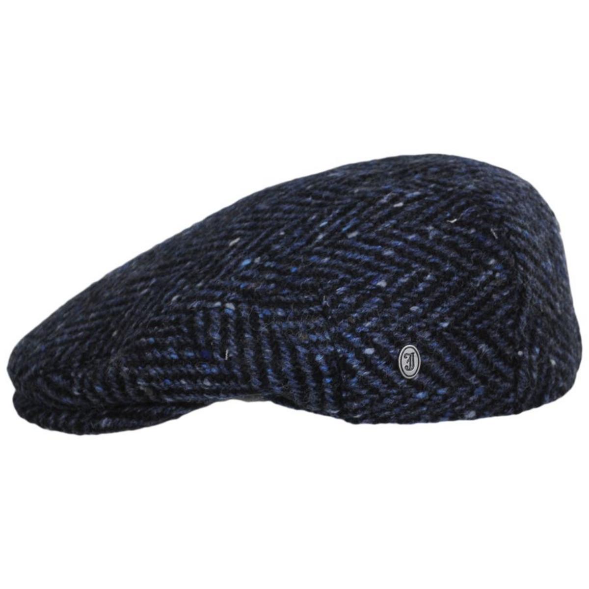 Jaxon & James | Dunmore Donegal Tweed Wool Ivy Cap | 170015 | profile | NAVY/BLACK
