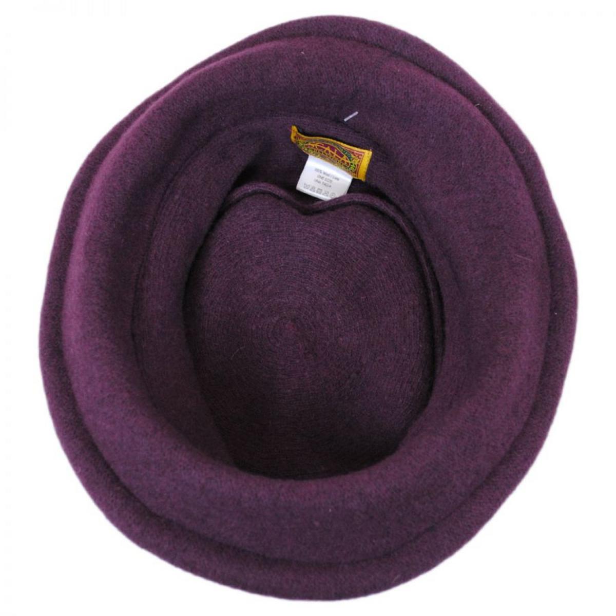 Scala | Packable Wool Cloche Hat | 106342 | profile | PLUM