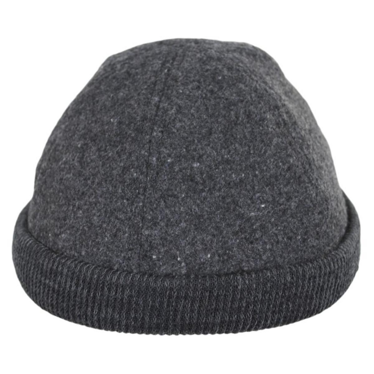 Dorfman Pacific | Skully Melton Wool Blend Skull Cap | 500042 | front | CHARCOAL