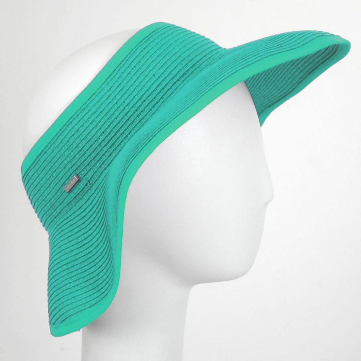 San Diego Hat Company | Roll Up Toyo Straw Visor | 197300 | front | TEAL