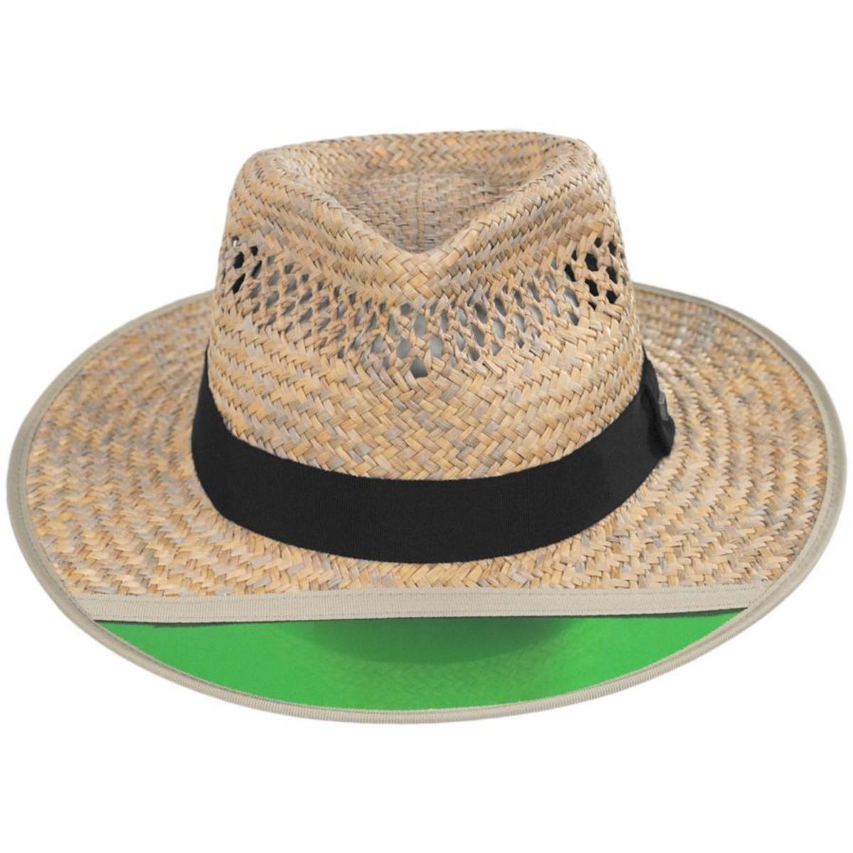 BRIXTON HATS | Hunter Malan Straw Fedora Hat | 128347 | front | TAN