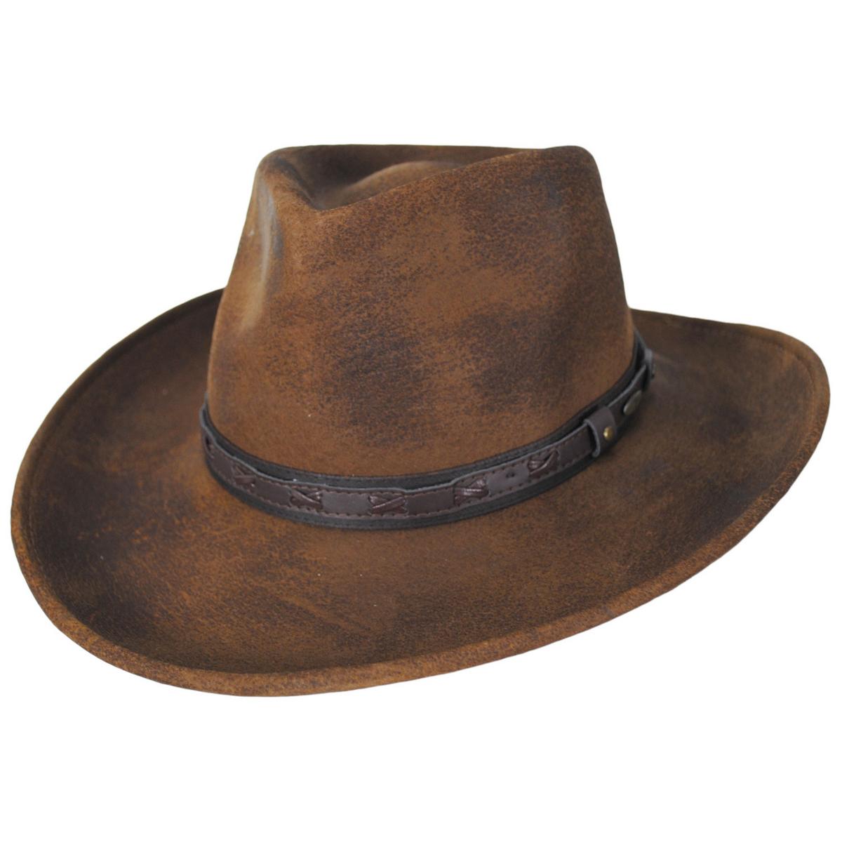 Scala | Fetch Wool Felt Rancher Fedora Hat | 130558 | lead | PECAN