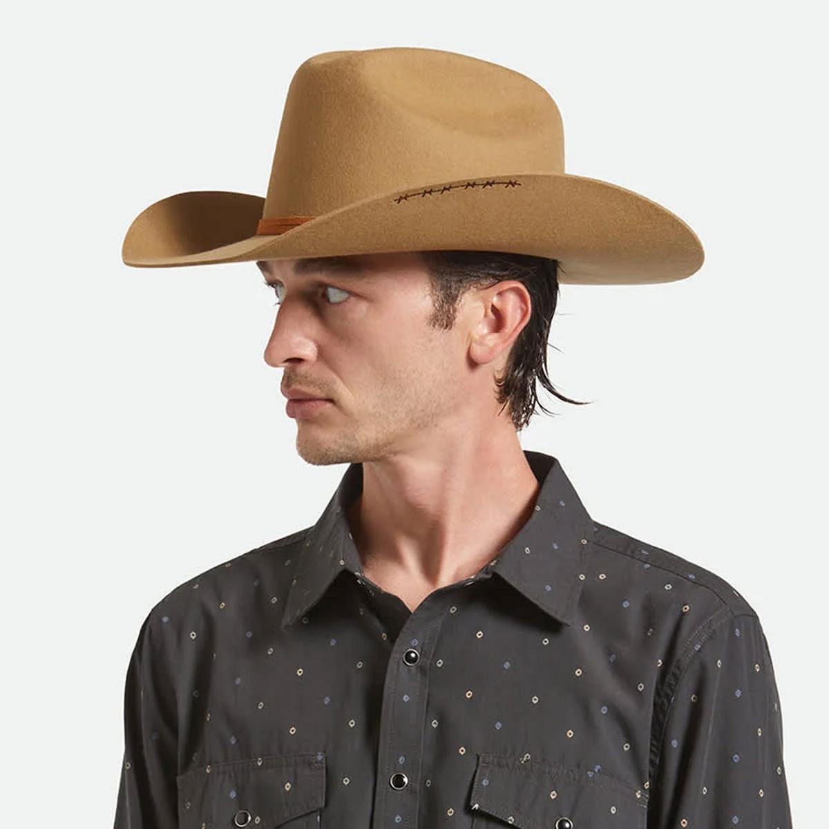 BRIXTON HATS | Laredo Branded Wool Felt Cowboy Hat | 135667 | lsmtwo | ANTIQUE BRONZE